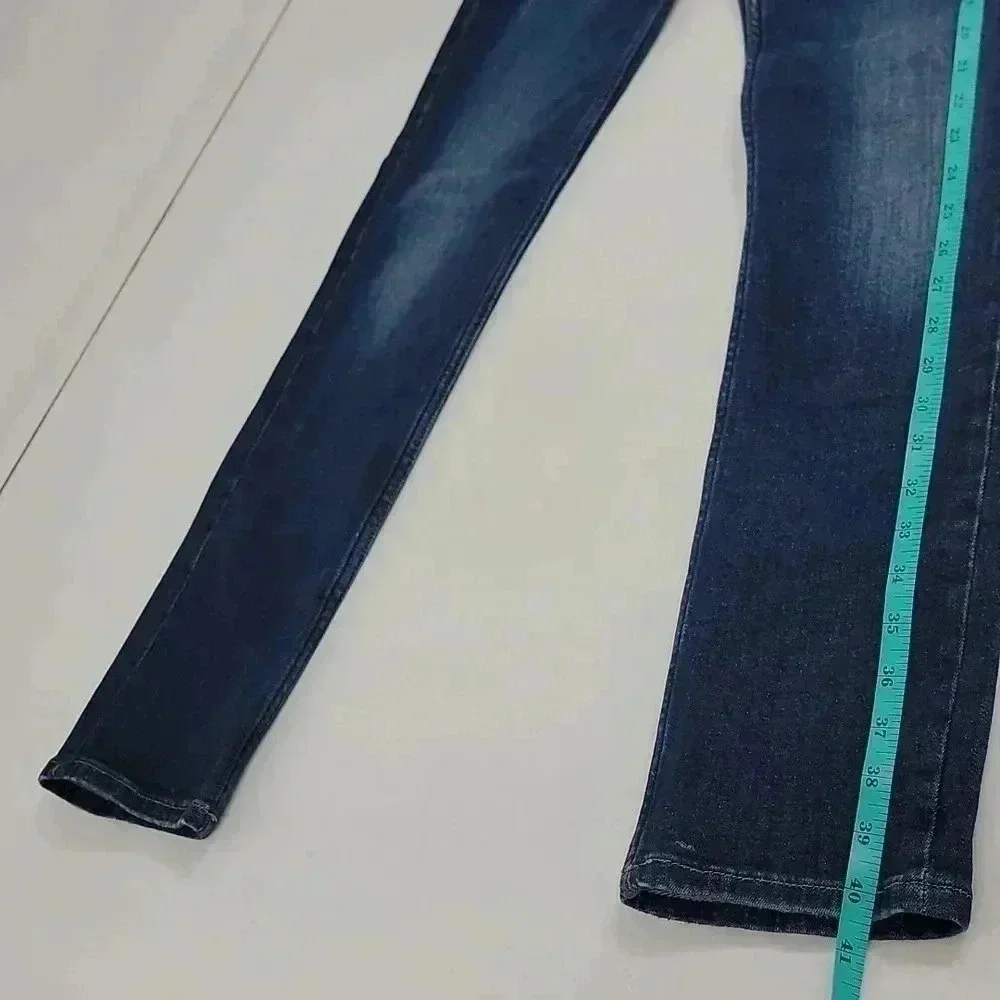 Allsaints Rex Slim Fit Stretch Straight Leg Jeans Mens 28 Blue Button Fly